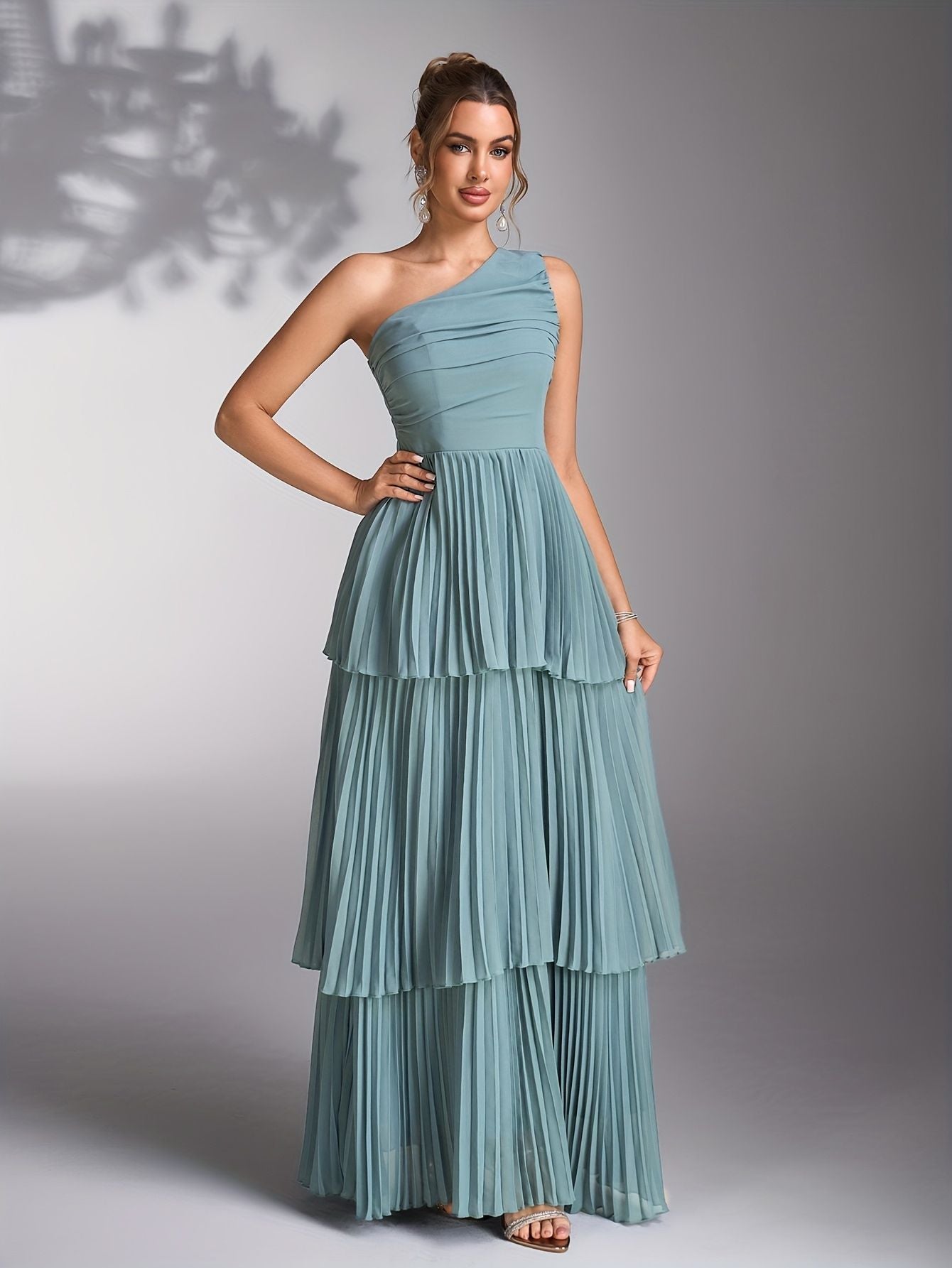 Women's Asymmetrical Neckline Tiered Midi Dress – Sunn Dress