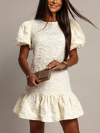 Women’s Casual Flutter Sleeve Ruffle Hem Dress