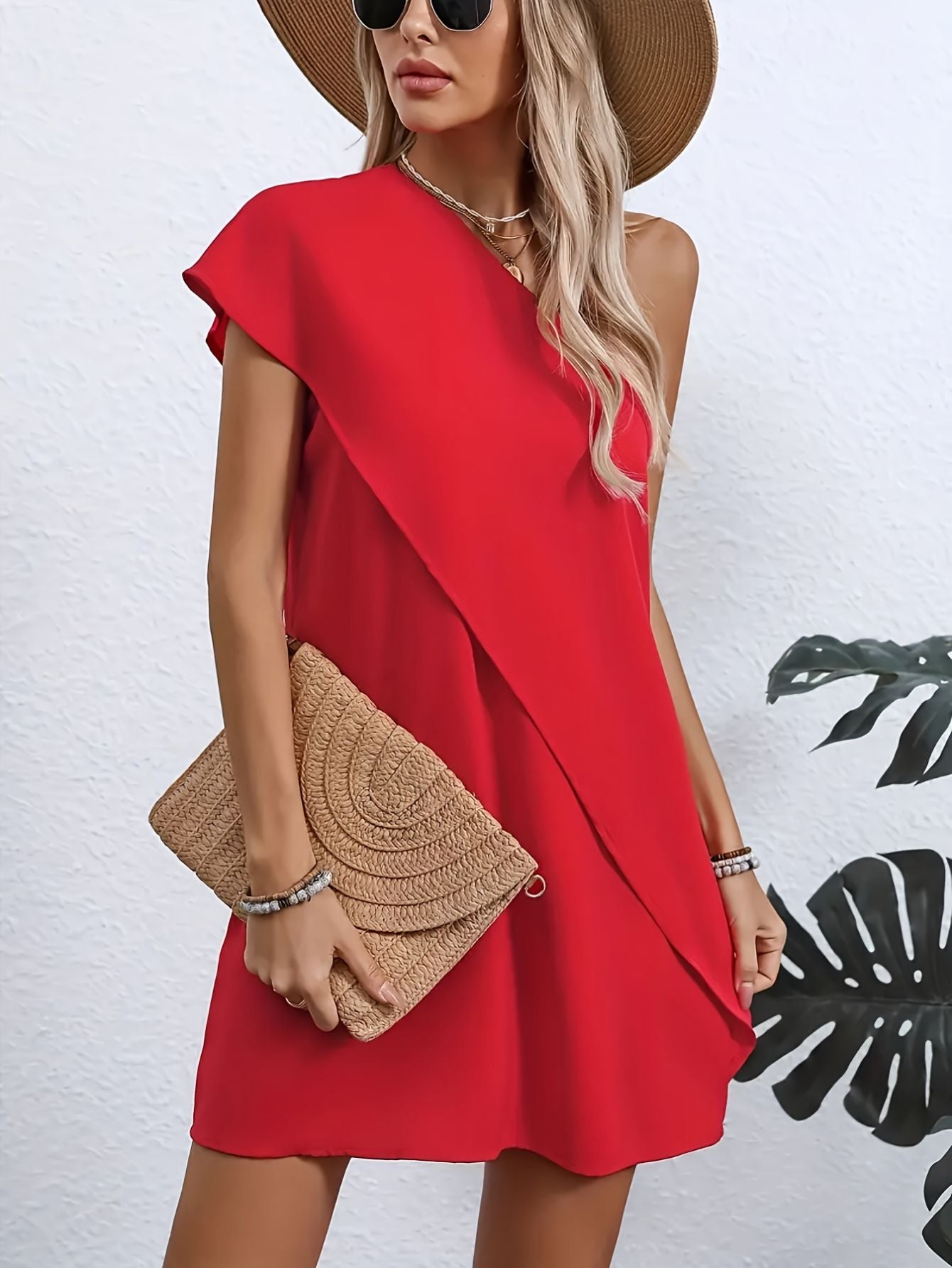 Women's Casual One-Shoulder Flowy Dress Sunn Dress Women's Casual One-Shoulder Flowy Dress Sunn Dress