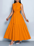 Women’s Stand Collar Sleeveless Casual Dress