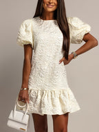 Women’s Casual Flutter Sleeve Ruffle Hem Dress