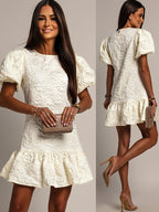 Women’s Casual Flutter Sleeve Ruffle Hem Dress